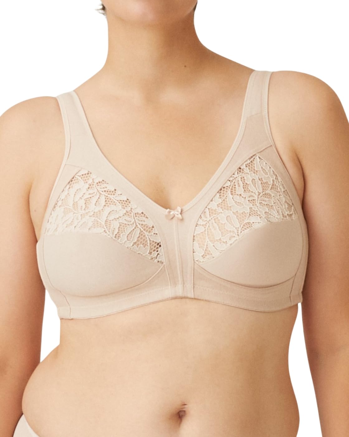 Naturana Women's 5346 Non-Wired Wireless Bra, Beige (Beige 895), 40D (Manufacturer Size: 90D)