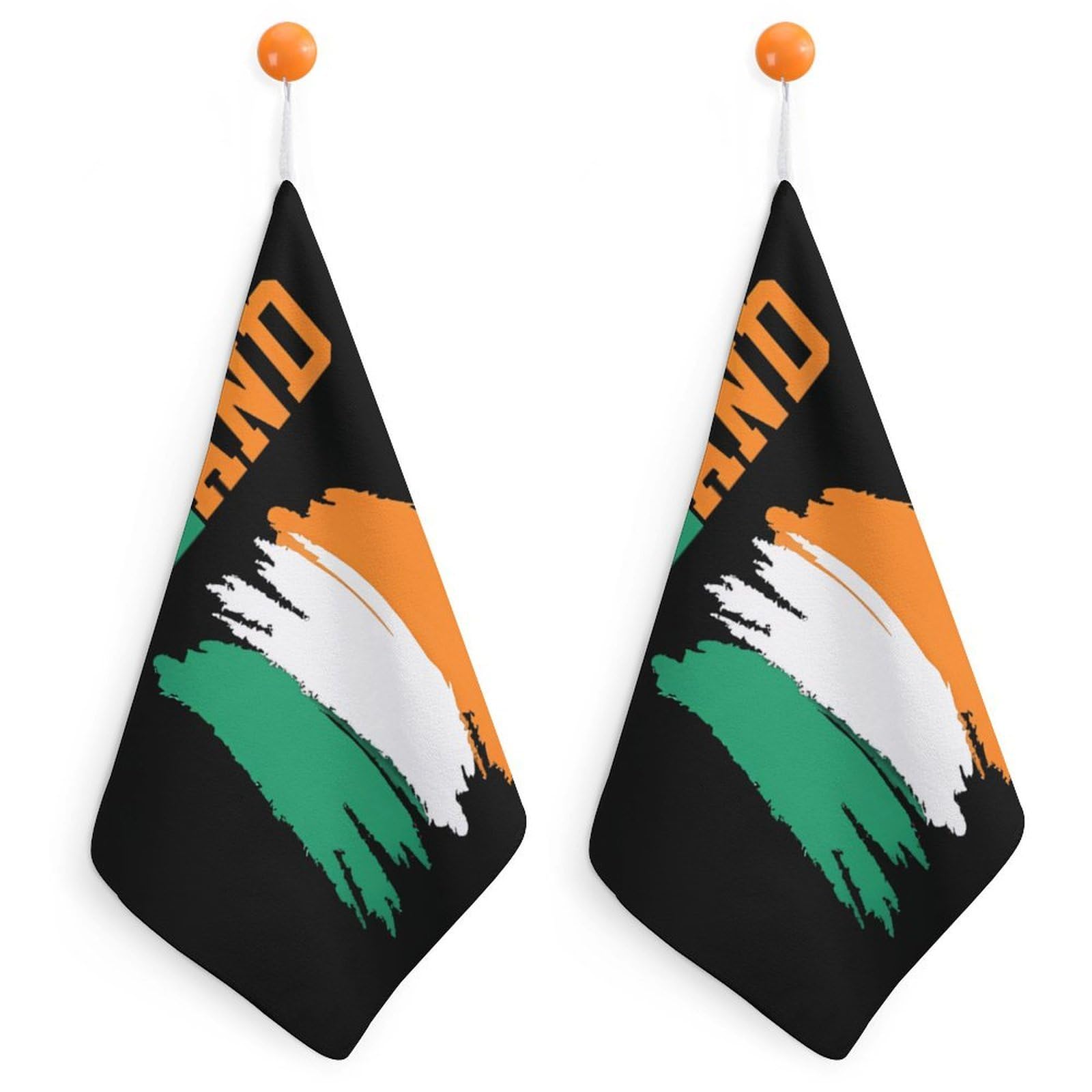 TXFBTRFSA Ireland Irish Flag Hand Towels with Hanging Loop Kitchen Towel Handkerchiefs Cleaning Cloths