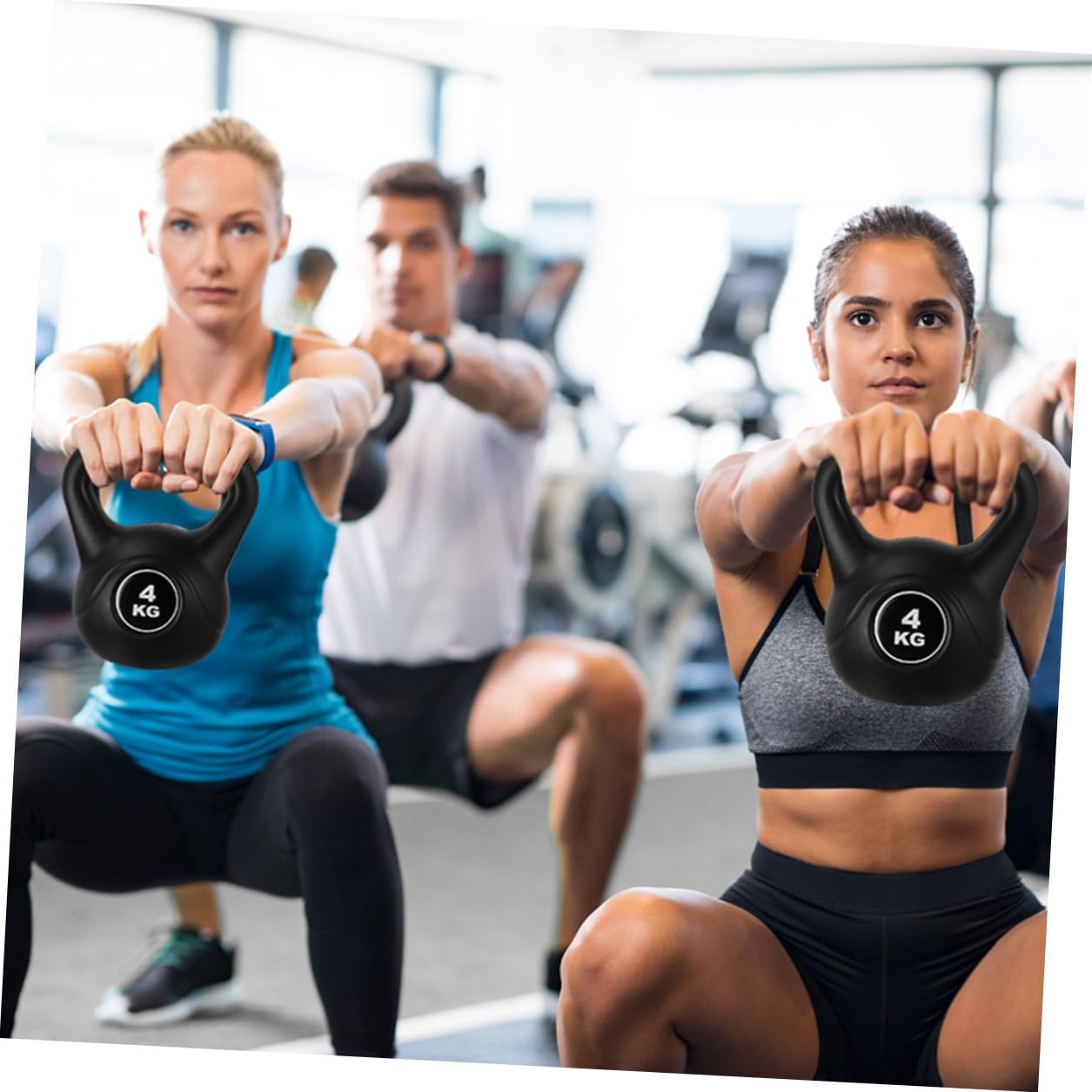 ABOOFAN Plastic Kettlebell Weight 4kg Black, Household Fitness Accessory for Strength Training, Arm Muscle Exercise Equipment for Home Workout and Deep Squat