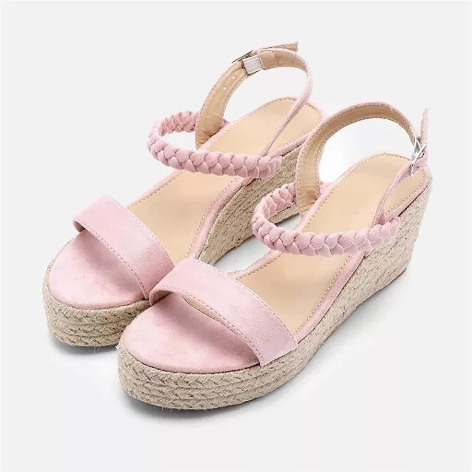 Genérico Sandalias Esparto Mujer Comodas Alpargatas Mujer Cuña Plataforma Calzado Esparteñas Sandalias de Tacón Elegantes Vestir Sapatos Alpargatas Valencianas Fiesta Verbenas