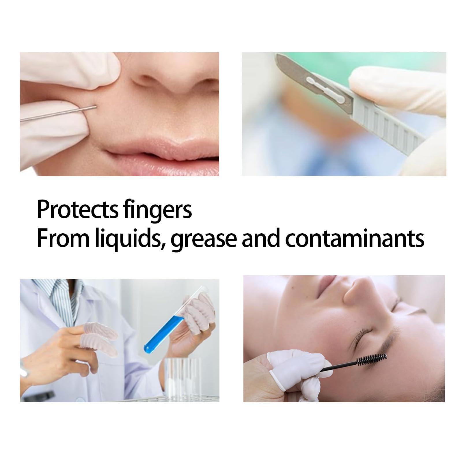 NIYATA 100Pcs Doigtier Silicone pour Doigt,Doigtiers Roulés en Latex,6.5CM Protege Doigt Antidérapant,Protège Doigt Médical,Résistant à l'eau et à l'huile