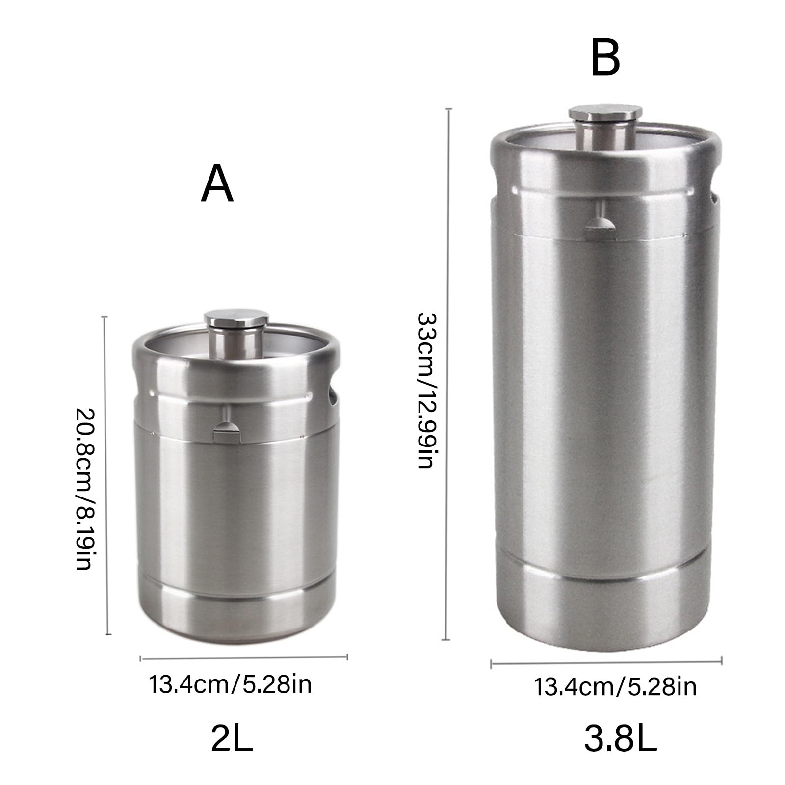 Generisch Edelstahl Brauerei Miniaturfass, isolierter Lagerbehälter für Bier, Lagerbier, auslaufsicherer Deckel, Bierkrümmer, Gärgefäß aus Edelstahl