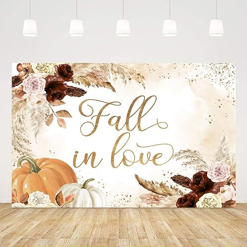 Ticuenicoa Telón de fondo de otoño de 5 x 3 pies, diseño de otoño, hojas bohemias verdes, puntos dorados, calabaza, fotografía, fondo, despedida de disponible en Yaxa Peru