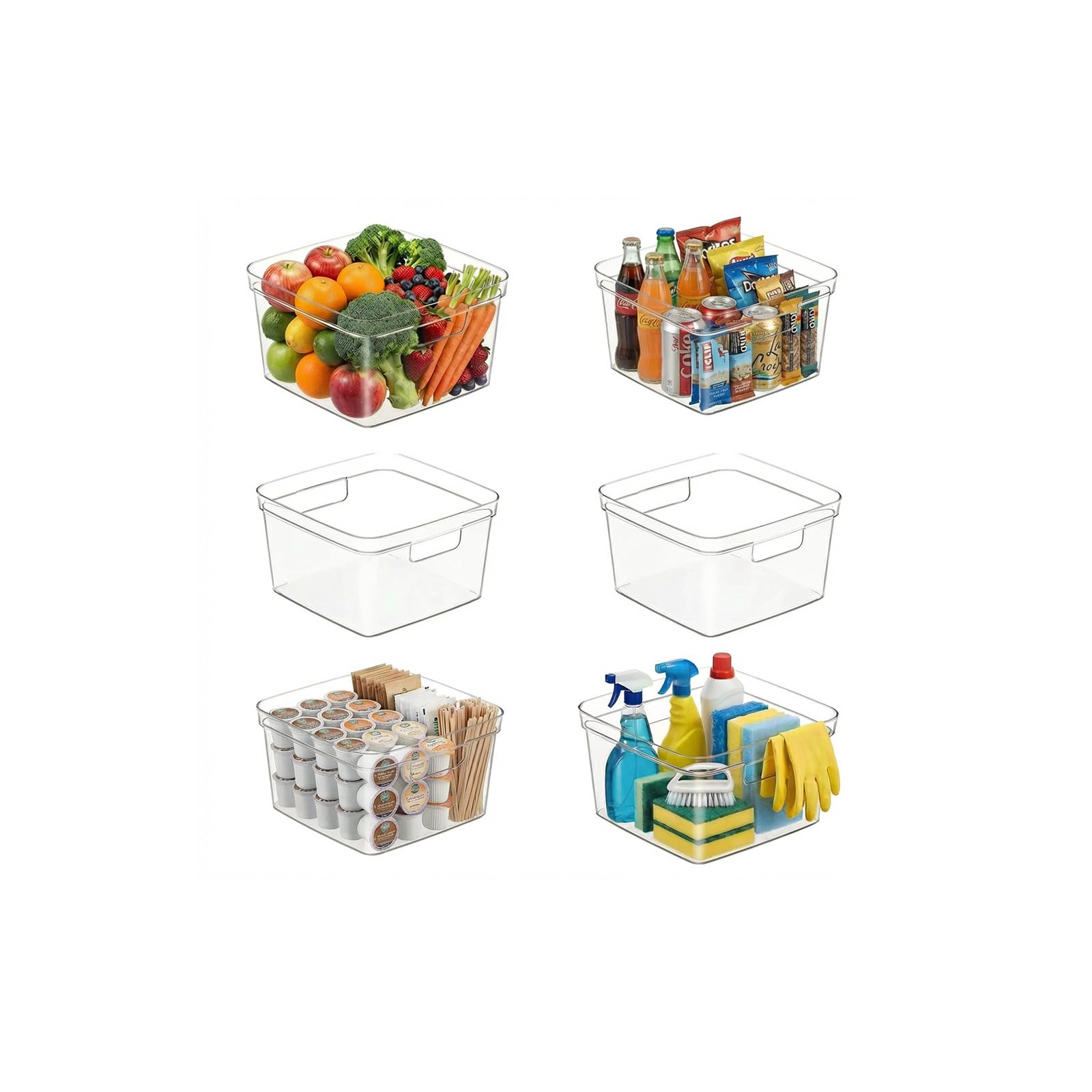 Amazon.com: MOONEDGE 6-Pack 10x10x6 Clear Plastic Cube Storage
