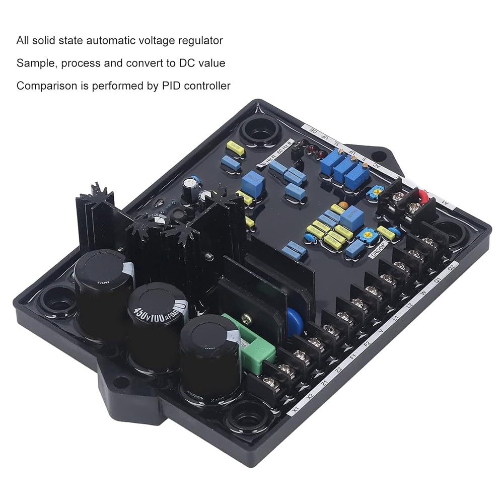 Regulador de voltaje del generador automático AVR R180 para generadores sin escobillas con para pmg, voltaje de entrada de 180-530 V, controlado por PID para funcionamiento en paralelo, carcasa de