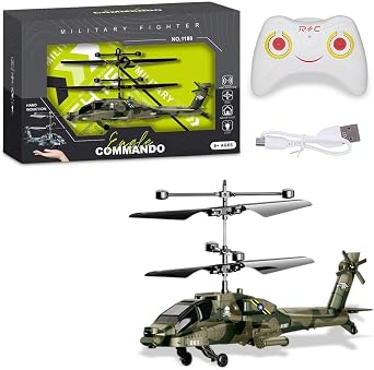 Remote Control Helicopter, RC Helicopters Toy Mini RC Helicopter Remote Control Flying Toy Controlled Aircraft Indoor Airplane Toys Mini Helicopters Models Gifts for BirthdayCamouflage Green