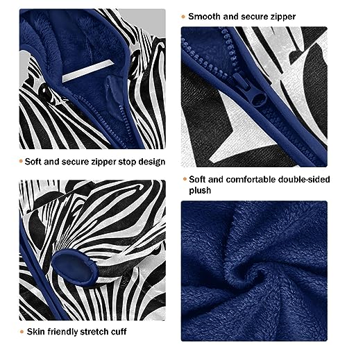Image of Aflyko Boys Fleece Coat Blue Zip-Up Hoodie Girls Outerwear Kids Hooded Jacket
