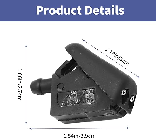 Miniatura 2 de Aynaxcol 2 boquillas de pulverización para limpiaparabrisas con 2 juntas 61667146377 limpiaparabrisas delantero, boquillas de pulverización de