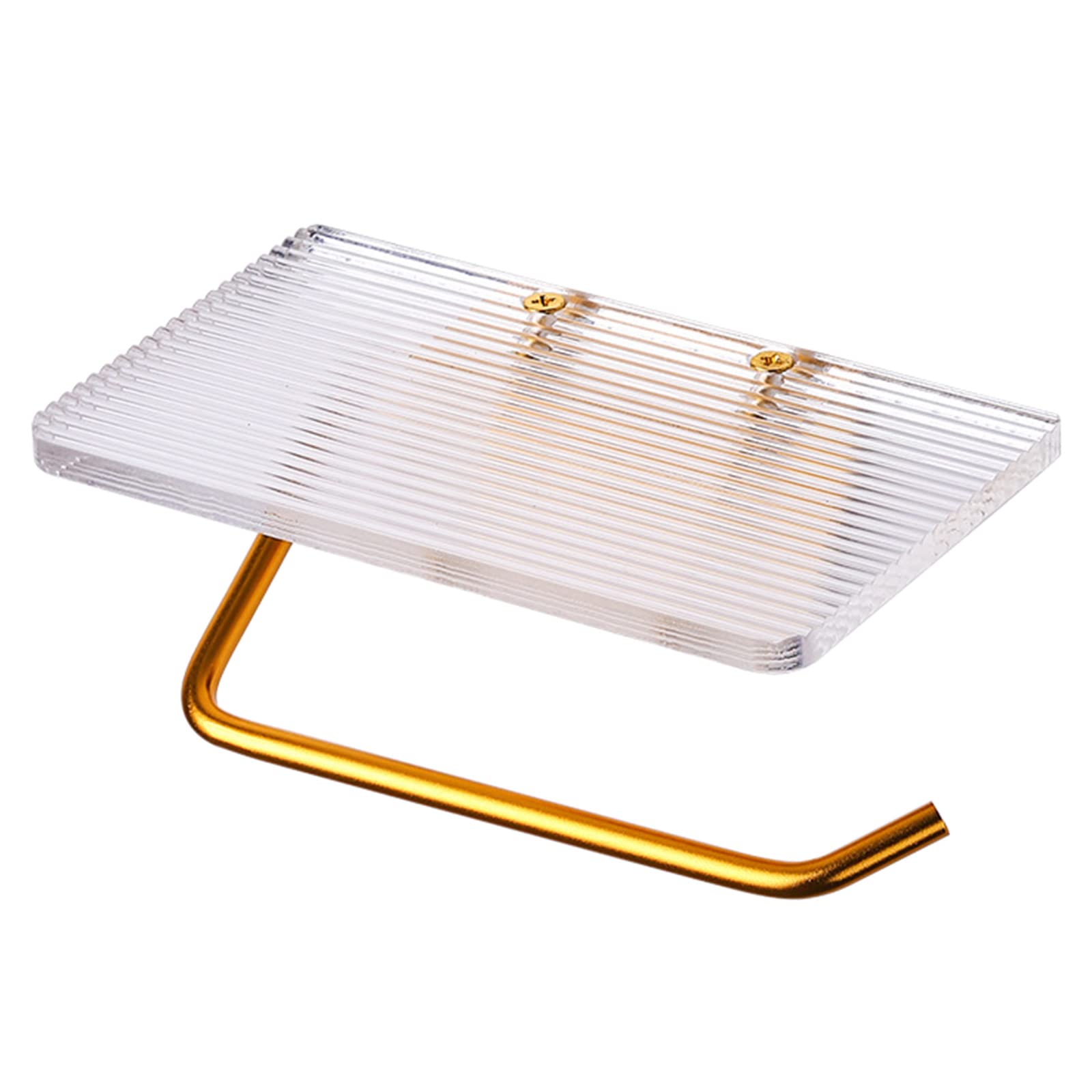 MHADBKH Multifunctional Dispenser Wall-mount Bathroom Tissue Holder with Tray Acrylic Simple Toilet Roll Holder Tissue Roll Dispenser for Bathroom