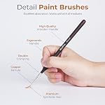 Nicpro Miniature Paint Brushes - 15PCS Model Paint Brush Set with Nylon Case for Acrylic Oil Watercolor, Micro Detail Paint Brushes for Model, Miniature Painting, Fine Detailing, Paint by Numbers