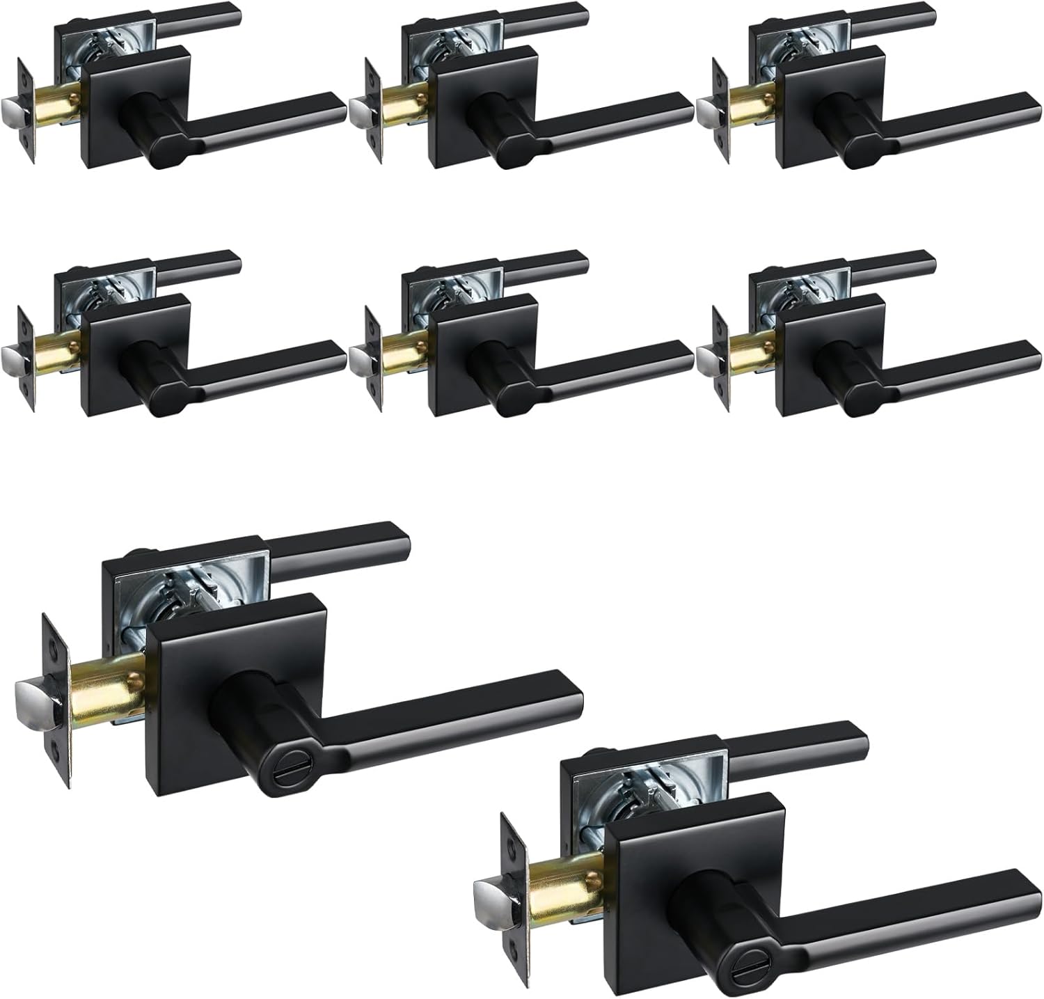 6pc Passage Door Levers& 2pc Privacy Door Levers