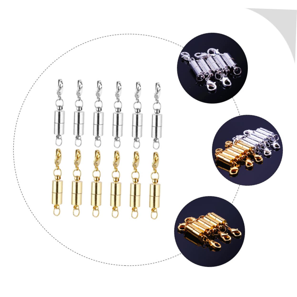 SHINEOFI 60 Stk Magnetverschluss Für Schmuck Armband Magnetverschlüsse Magnetarmbandverlängerungen Schnallenverschlüsse Magnetischer Halskettenverschluss Schmuck Diy Verschluss Kupfer