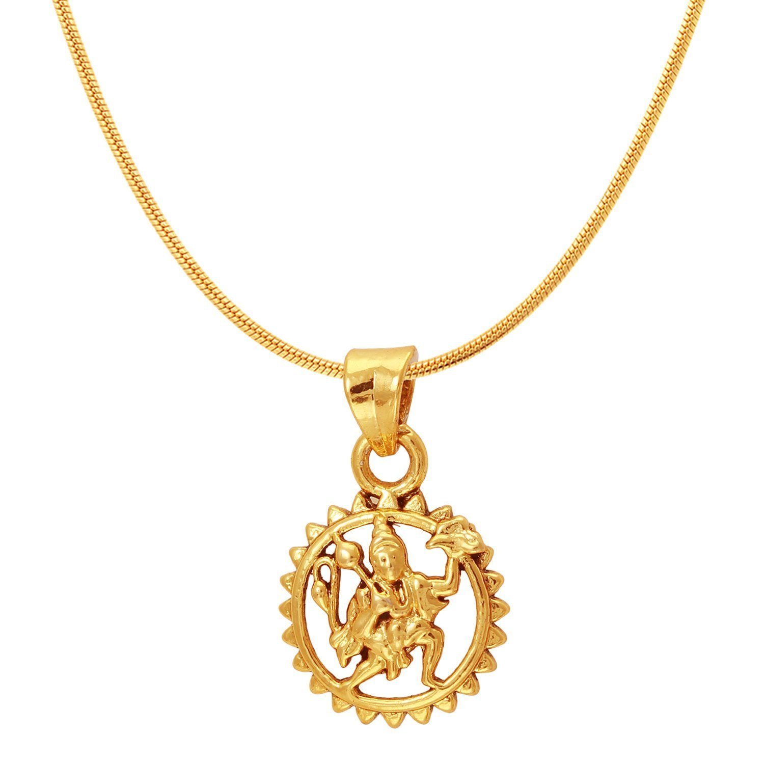 Mahi Exa Collection Hanuman Gold Plated Religious God Pendant with Chain for Men & Women PS6012008G (B01FAFF4JG) Amazon Price History, Amazon Price Tracker