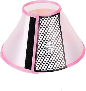 2 collares isabelinos para mascotas, conos cómodos para dejar de lamer, collar protector para perros después de la cirugía, antimordeduras (rosa, L)