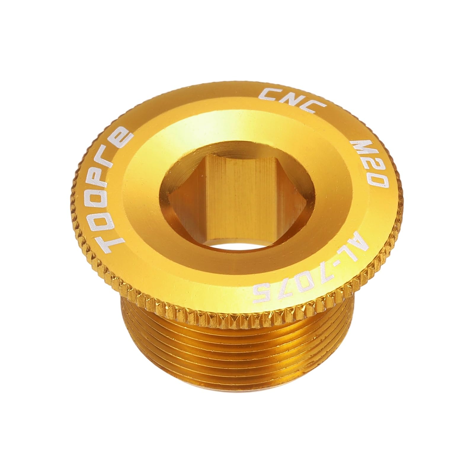 sourcing map Bike Crank Cover Screw M20 Aluminum Alloy Bicycle Crank Fixing Bolt Crankset Arm Chainwheel Screws for Mountain Bike, Gold