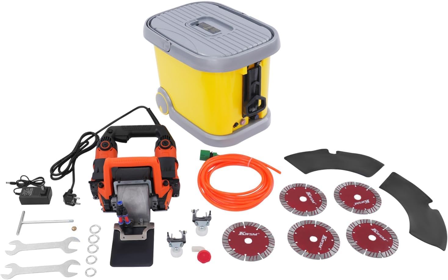 Cortadora de azulejos de 5200 W, ranuradora de pared, cortadora de hormigón, sierra para hormigón, cortadora de baldosas, máquina de corte para herramientas profesional, con caja de 5 discos
