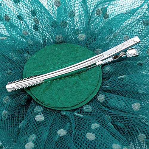 Image of DRESHOW Fascinators Hat Flower Mesh Ribbons Feathers on a Headband and a Clip Tea Party Headwear for Girls and Women