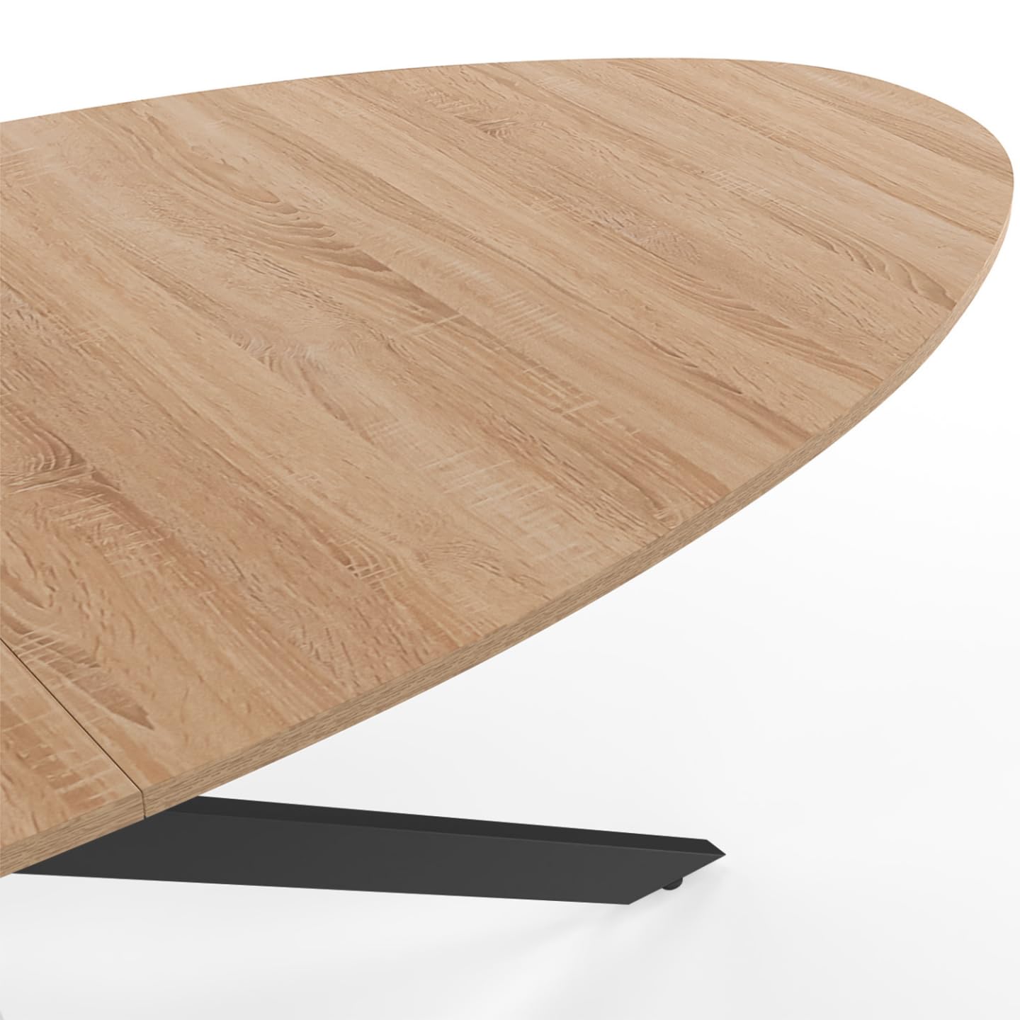 IDMarket - Ovaler Esstisch ALIX 10 Personen Spinnenfuß Holz und Schwarz 200 cm