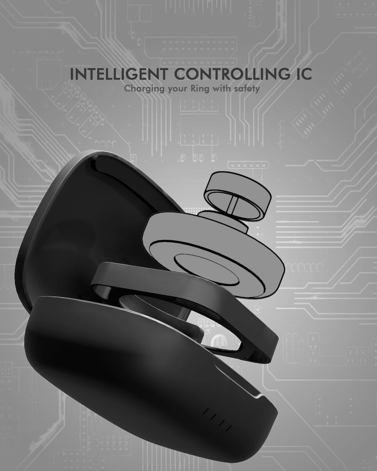 Doohoeek Updated Charging Case Compatible with Oura Ring 4 & 3, Wireless Power Station Fits Official Chargers & Fit All-Sized Rings Gen 4 & 3 1000mAh (NOT a Charger) (Black, Ring4/3)