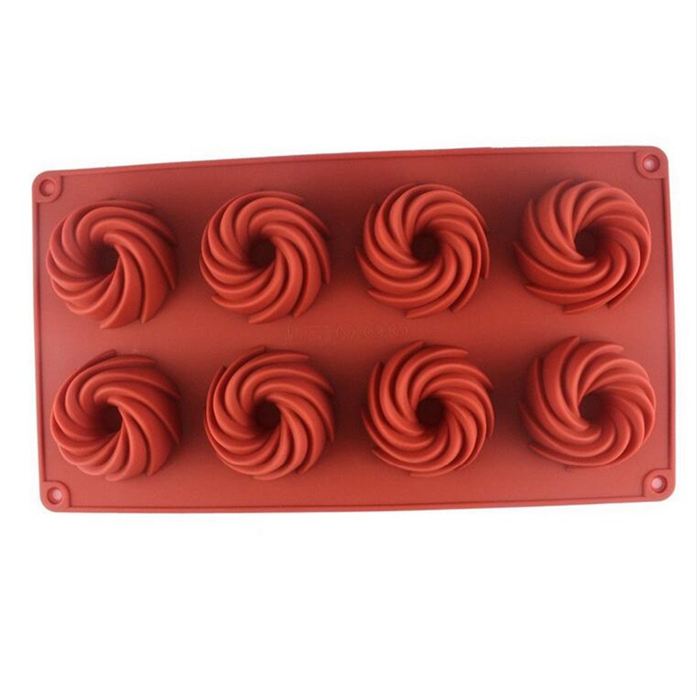 Valink Random Spiral Savarin Shaped Silicone Cake Mould Hollow Chiffon Cupcake Chocolate Gumpaste Baking Mold Silicone Bakeware Pan Pumpkin Cupcake Baking Tray Ice Making Tray Home Kitchen Baking Tools