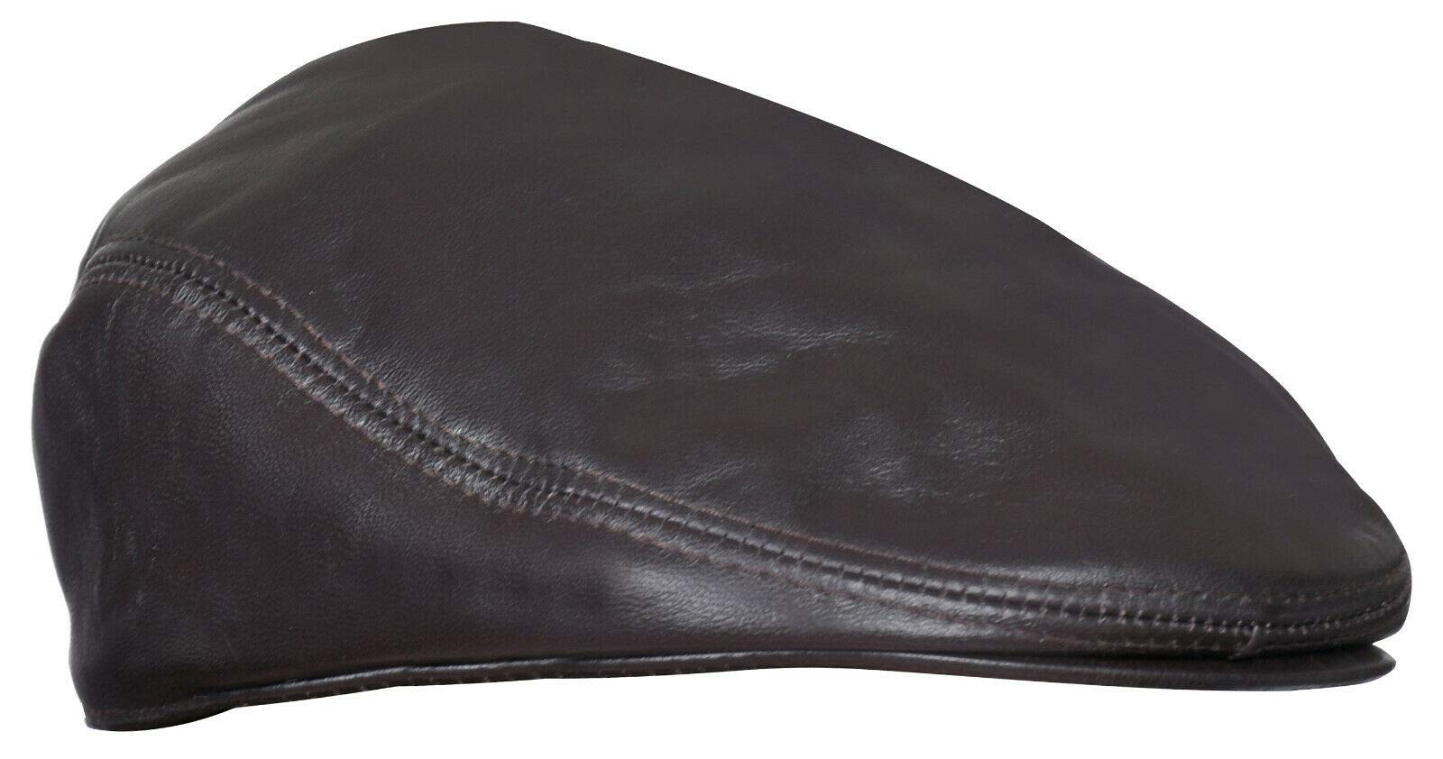 Infinity Leather Men's Brown Real Soft Leather Ivy Beret Newsboy Gatsby Golf Cabbie Flat Cap Hats Xl