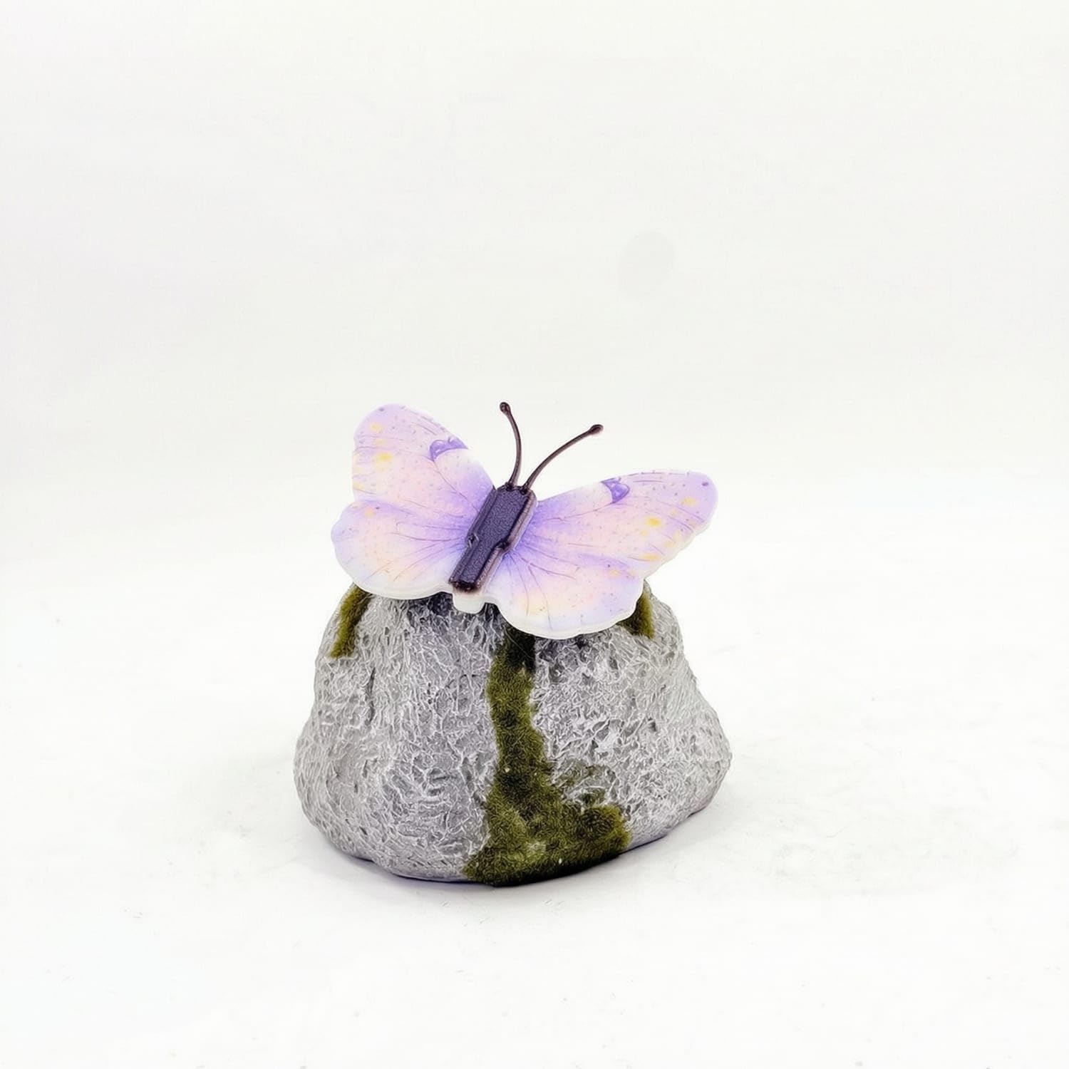 Outdoor Solar Rock Light with Butterfly Decorative Solar Garden Lamp with Butterfly Wire-Cordless Landscape Ornament with Rock Base Compact for Yard, Patio, Pathway, Purple-image-18