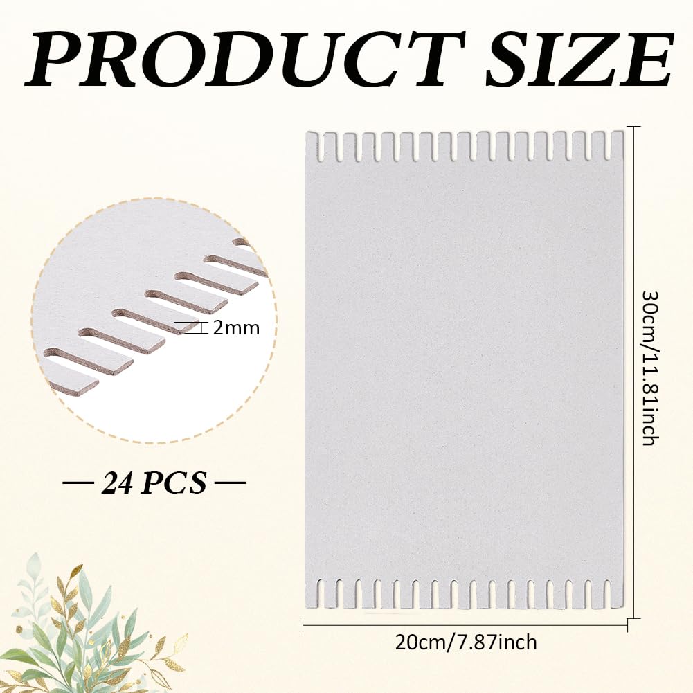 FINGERINSPIRE 24 Pz Kit Telaio per Tessitura in Cartone 20x30cm Tavola per Tessitura in Carta Grigia con Ingranaggi Telaio Portatile per Principianti, Cucito, Uncinetto, Viaggi, Creazione di Arazzi