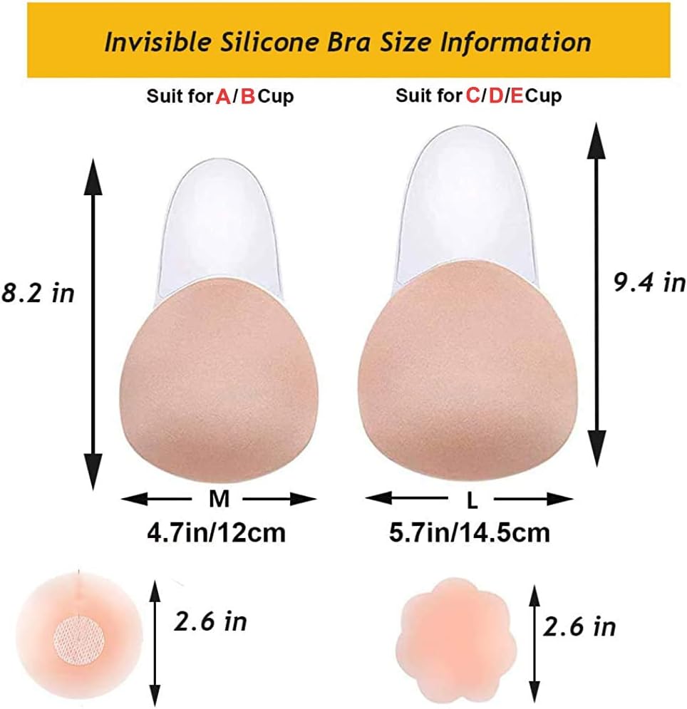 Breast Lift Strapless Backless Petals Nippless Covers Push Up Self Adhesive Invisible Sticky Bra for Women - Image 2