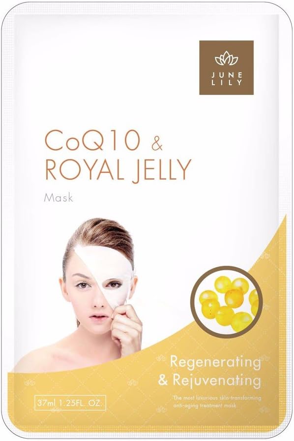 CoQ10 and Royal Jelly Beauty Moisturizing Facial Mask, 10 Count