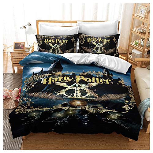 HOXMOMA Juego de sábanas Harry Potter Magic School - Funda nórdica y...