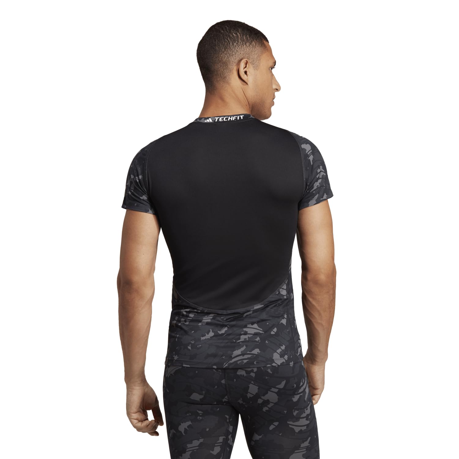 Adidas Techfit Allover Print Training Short Sleeve T-Shirt Maglietta Uomo