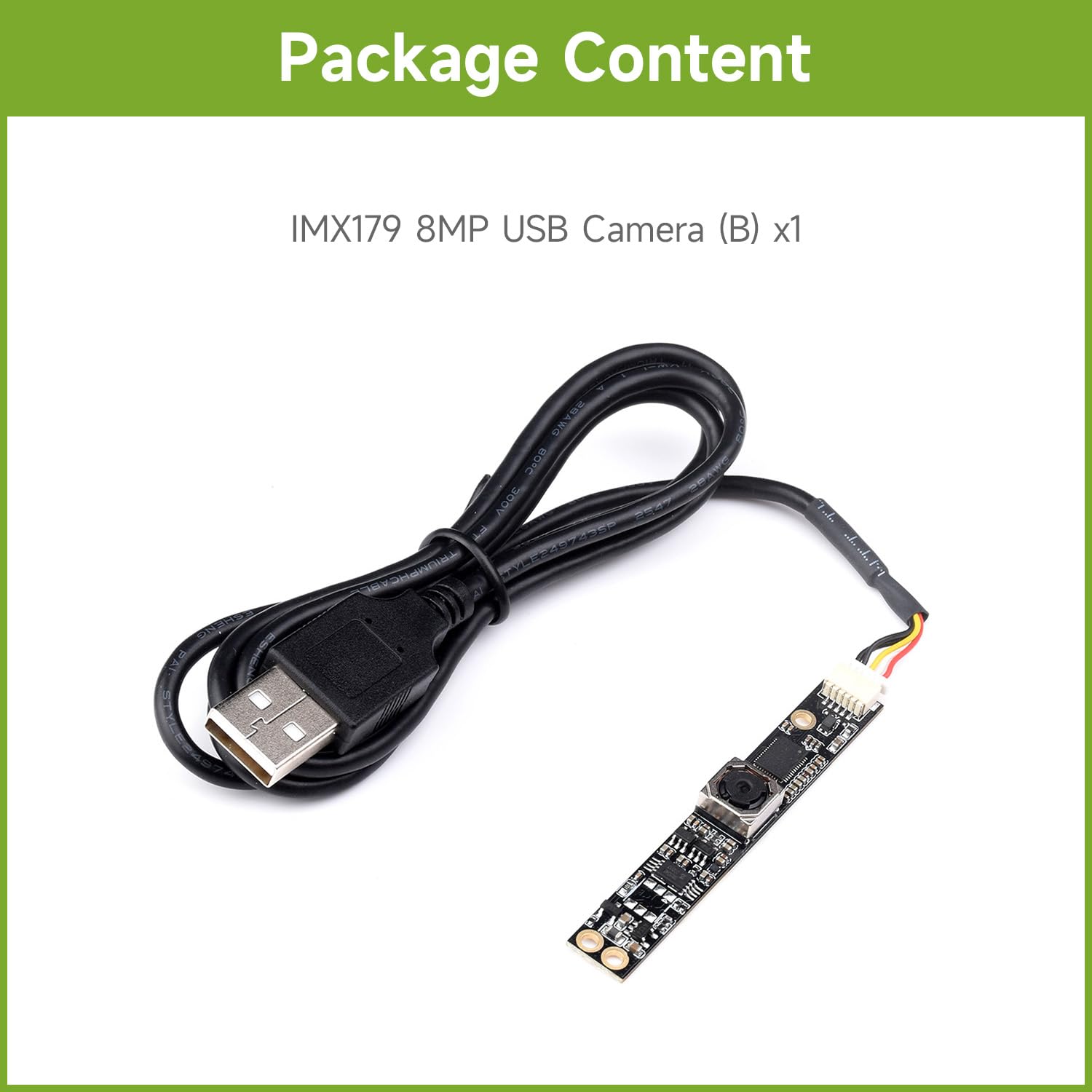 Waveshare IMX179 8MP USB Camera, Fixed-Focus, Auto Focusing