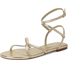 SOVANYOU Strappy Sandals for Women Dressy Flat Sandals Open Toe Cute Summer Sandal with Cross Ankle Strap
