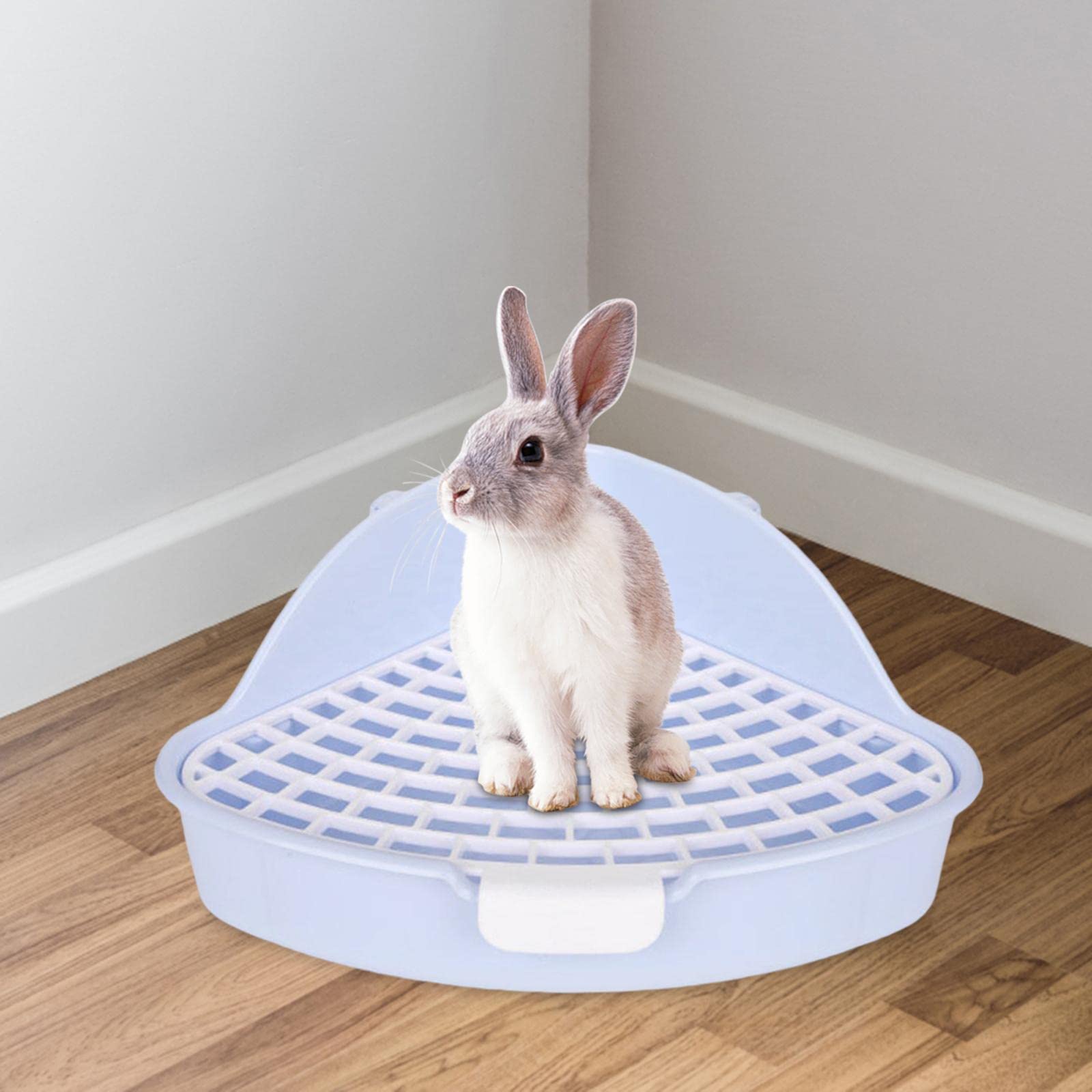 Vasino Per Conigli Con Griglia - Lettiera Angolare Per Gabbia, Per Coniglietti, Cincillà, Scoiattoli, Verde - Foto 8