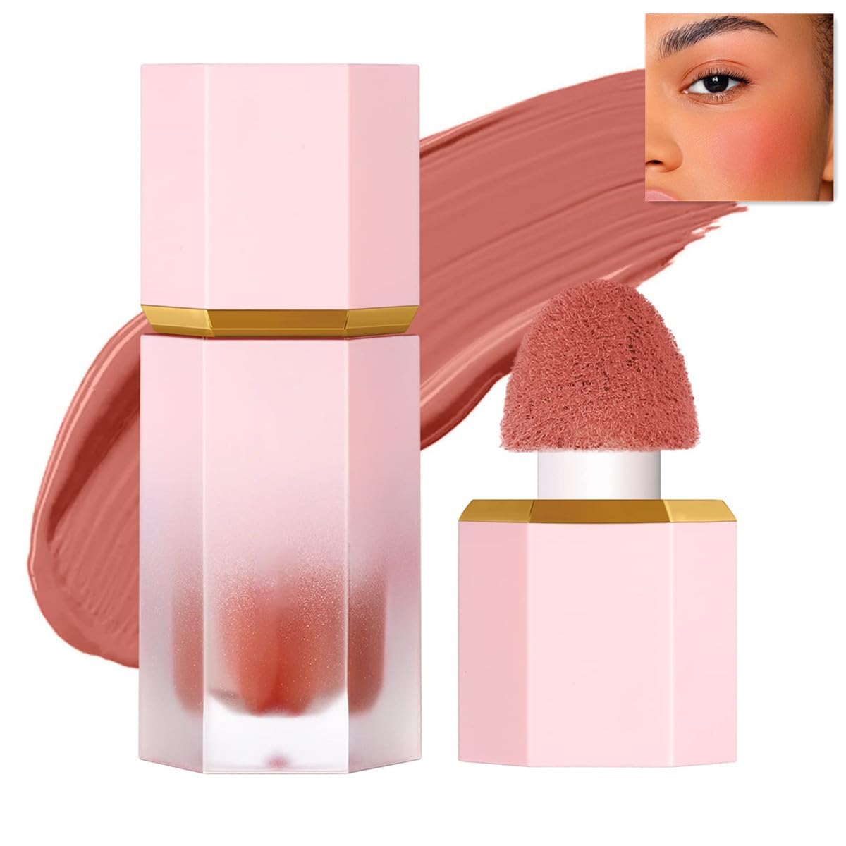 Maquillaje colorete líquido en crema gel para mejillas, suave, ligero y transpirable, a prueba de manchas, de aspecto natural, maquillaje colorete tinte piel (#104 RISKY BUSINESE)