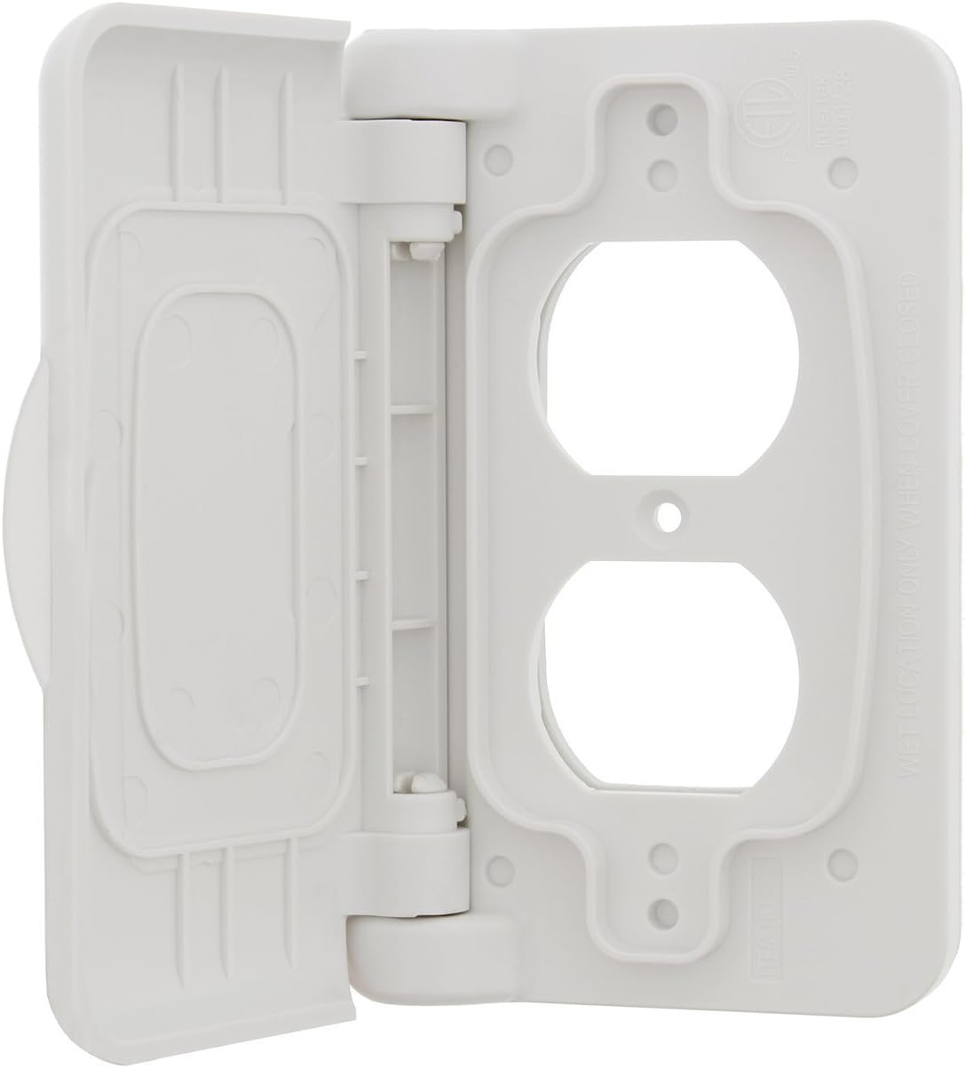 TruePower Weatherproof Receptacle Cover in White – Outdoor Replacement Electrical Plug Outlet Cover for RV Camper Socket