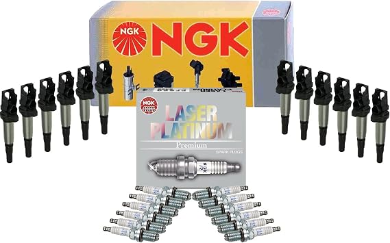 NGK 12 Ignition Coils & 12 Laser Platinum Spark Plugs Kit For BMW Rolls-Royce