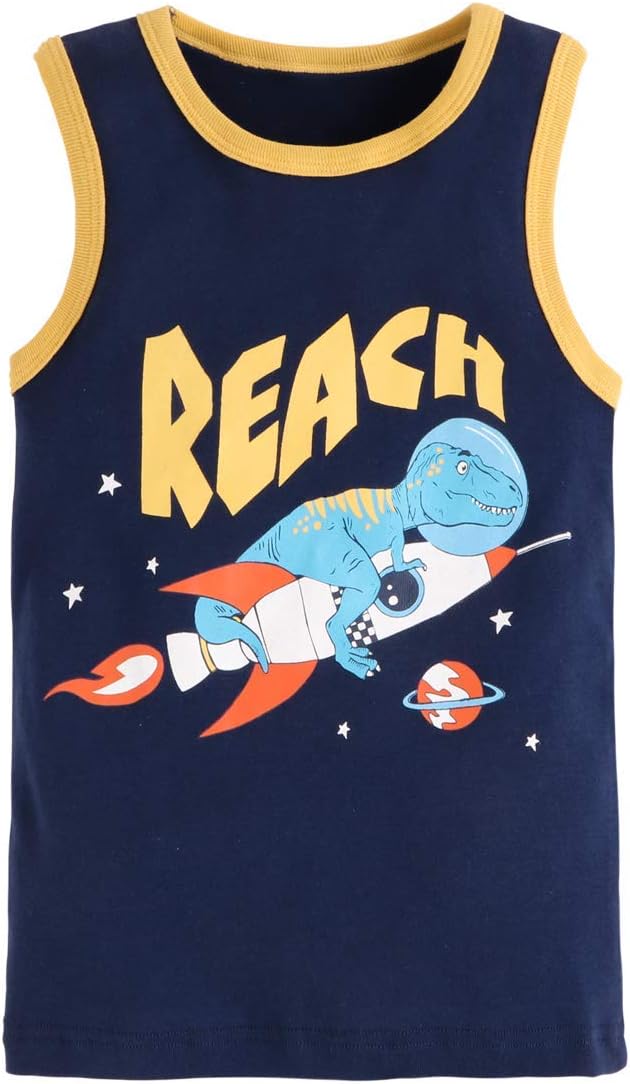 Baby Boys'Tank Tops Dinosaur 3 Pack Tanks Set - Image 3