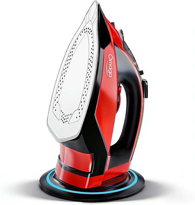 1500W Cordless Iron for Clothes, Wireless Steam Iron with Rapid Heating & Auto Shut Off, for Effective Wrinkle Removal