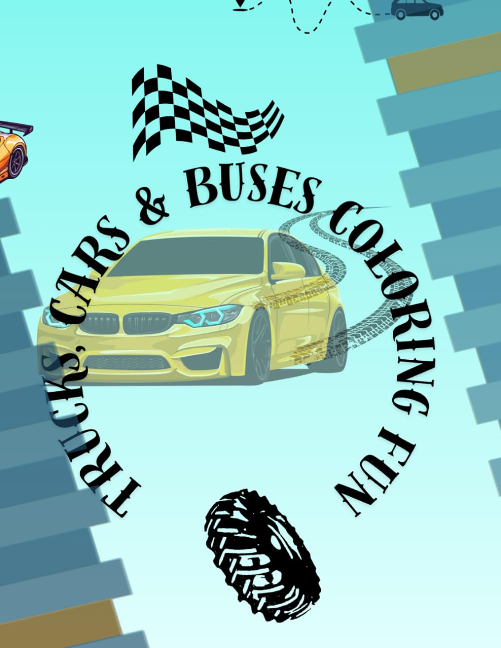 Trucks, Cars & Buses Coloring Fun