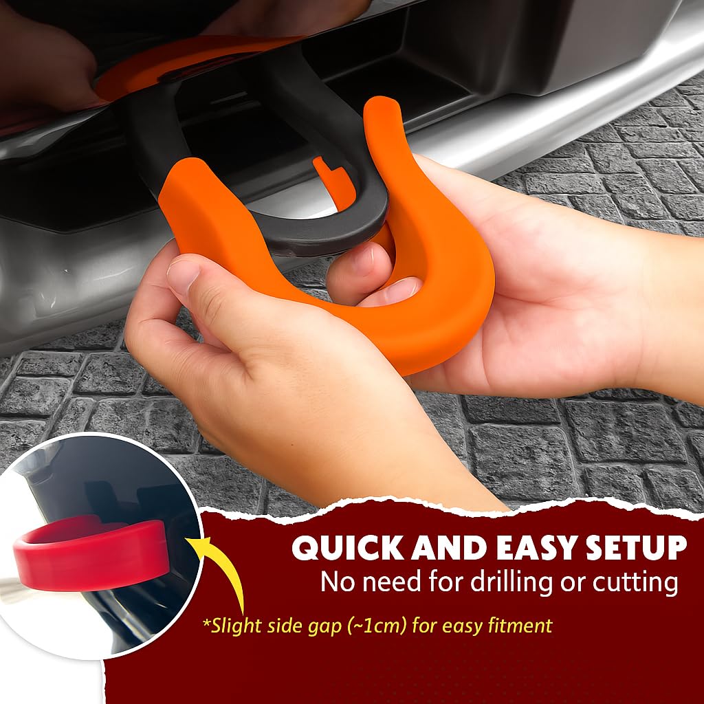 Tow Hook Covers For Chevy Silverado 1500 (2007-2024) | Front Tow Hook Protector Covers (Orange) - View #11