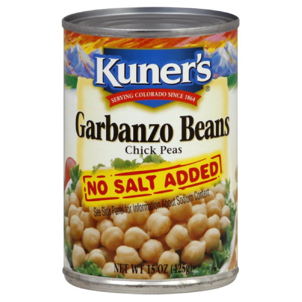 Kuner's Garbanzo Beans No Salt, 15-ounces (Pack of12)