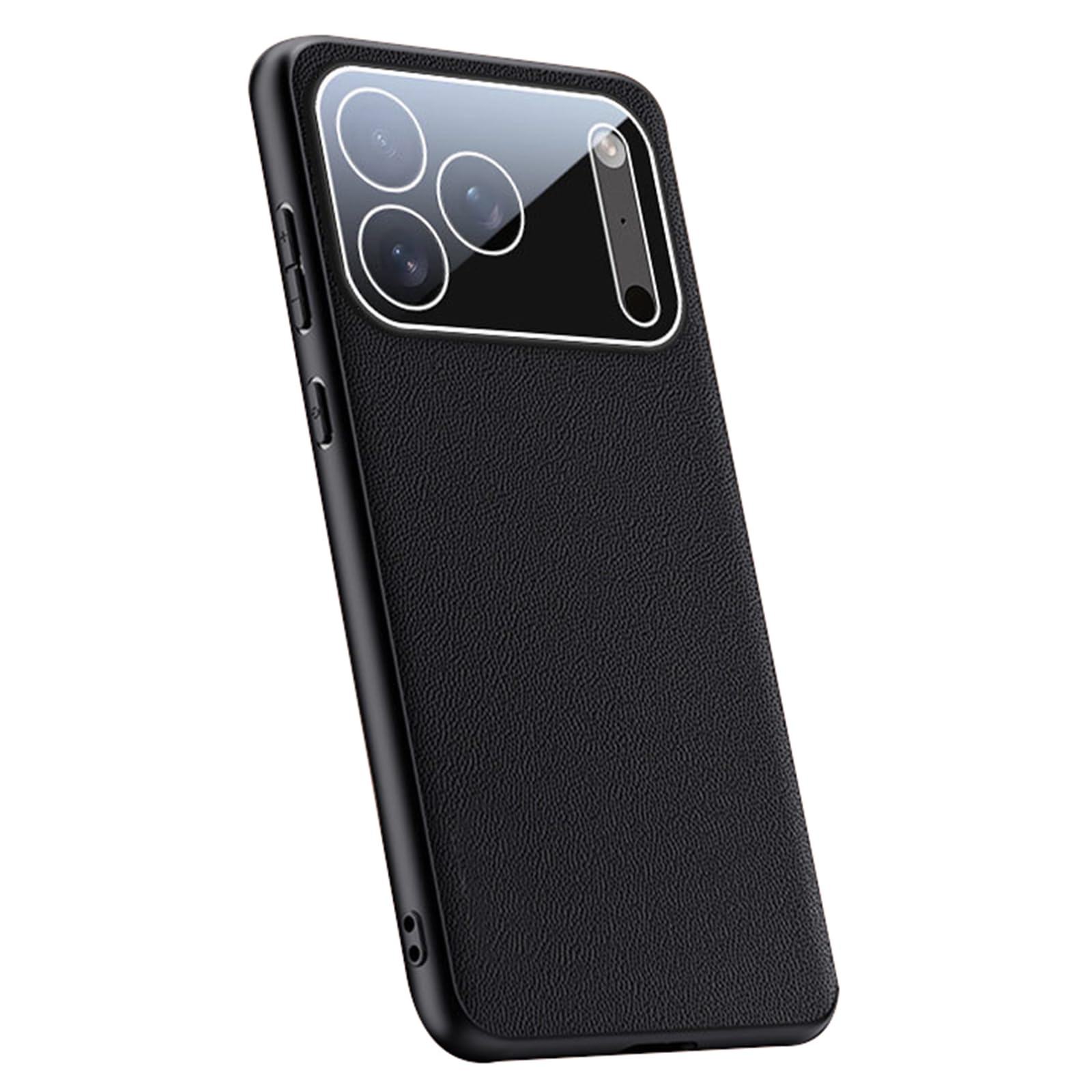 MFAOSHI Slim Case for iPhone 17 Pro Max/17 Pro/17 Air/17, Light Luxury Business Leather Case with All-inclusive Lens Protection Cover,Black,17 ProMax