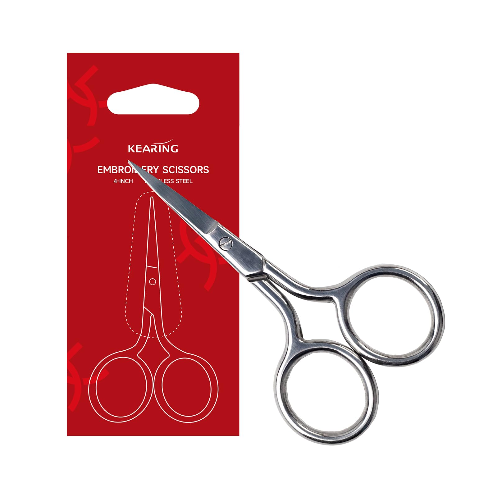 KEARING 4-Inch Precision Embroidery Scissors Stainless Steel Detail Shears