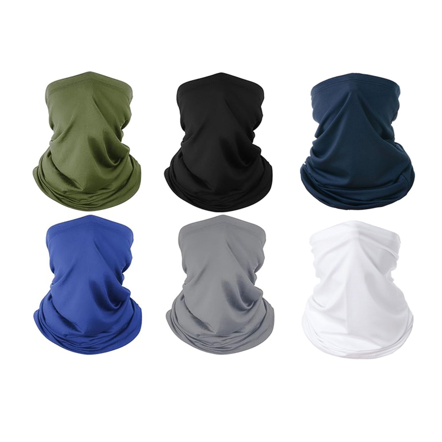 6 Pcs Multifunctional Headwear, Neck Gaiter, Elastic Tube Scarf Face Mask Bandana Balaclava Snoods for Outdoor, Cycling, Running, Hiking, Skiing