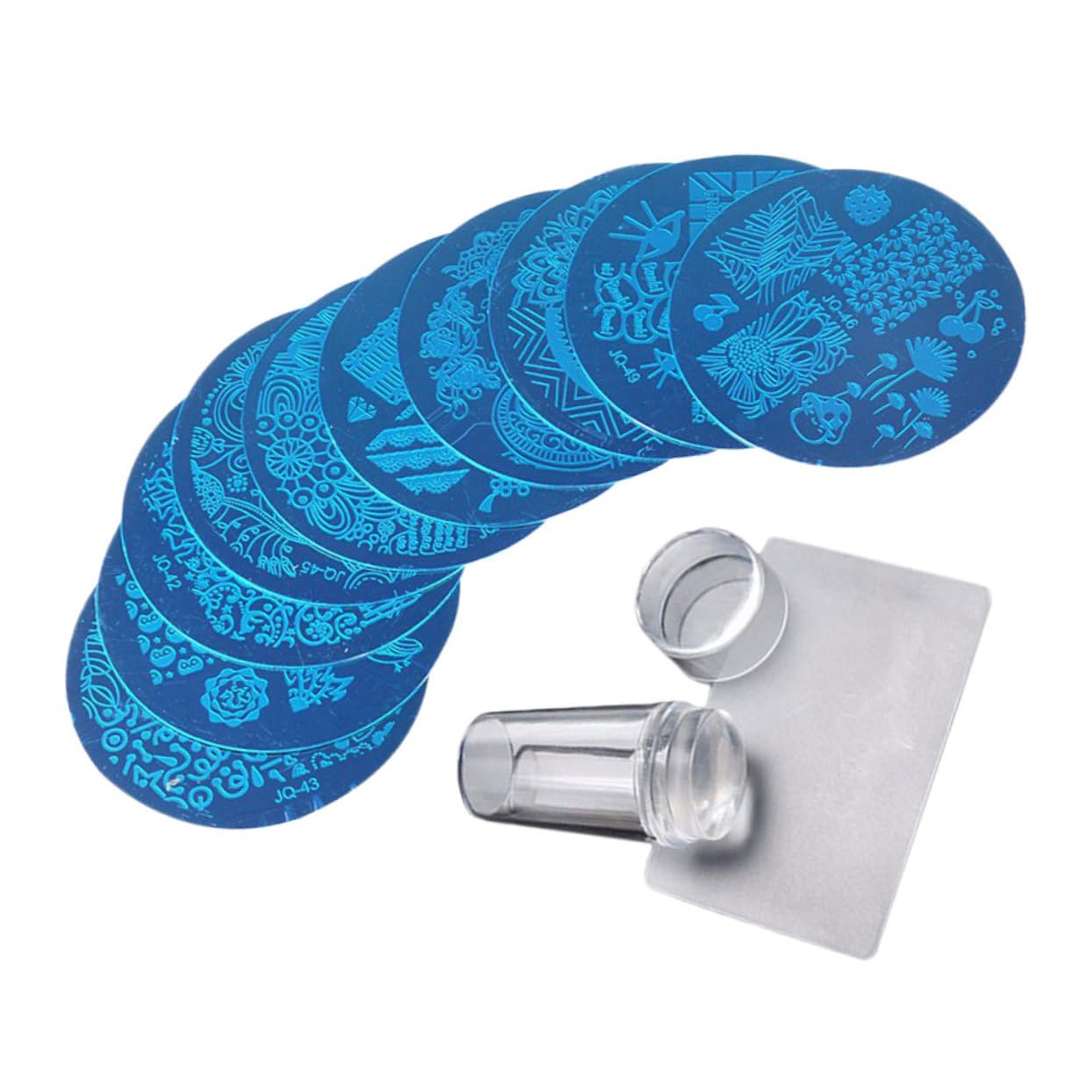 Healeved 3sets Piastre Stamping Per Nail Art Inossidabile Con Stampo Trasparente Stencil Decorativi Per Manicure Creativa e Facile Design Variegati Per Unghie Uniche e