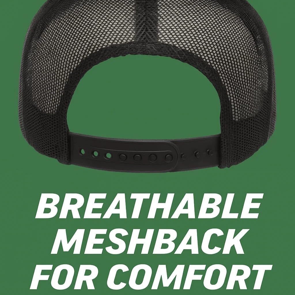 "The Tube Adjustable Snapback Trucker Baseball High-Profile Flat Bill - Embroidered Unisex Design - Hand Washable (Black) - Image 6