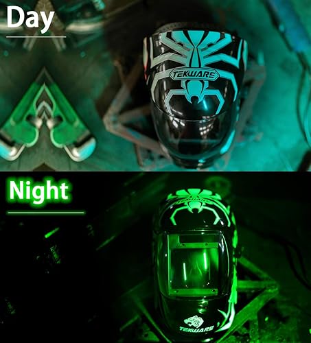 Miniatura 8 de TEKWARE Casco de soldadura de oscurecimiento automático con energía solar de visión grande, lente 4C hemisférica, 4 sensores de arco amplio rango de