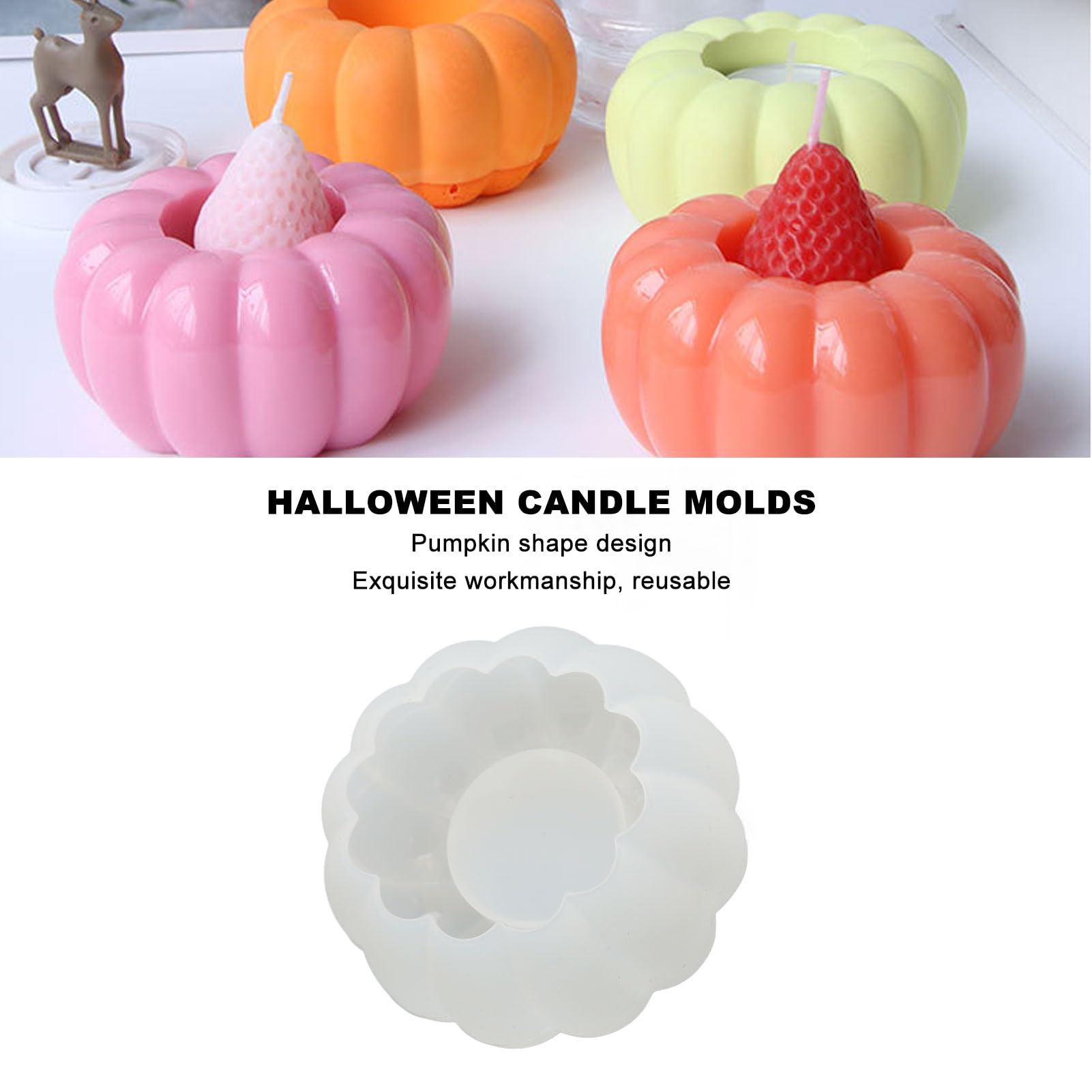 2 set stampo di resina di zucca con coperchio, stampo silicone fai -da -te per contenitore caramelle, scatole di gioielli, decorazione di Halloween