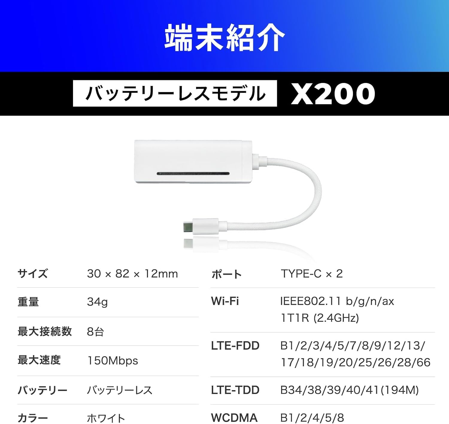 【限定10GB増量モデル】国内メーカー直営 ポケット WiFi 『プレミアムチャージWiFi』X200 (日本国内ギガ付) ギガ割引クーポン毎月付与 端末買い切り 契約・クレカ不要 利用分だけ都度チャージ 充電不要 バッテリーレス 海外利用可能 ([X200]100GB/365日) - 3